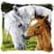 Vervaco Horse &#x26; Foal Cushion Latch Hook Kit
